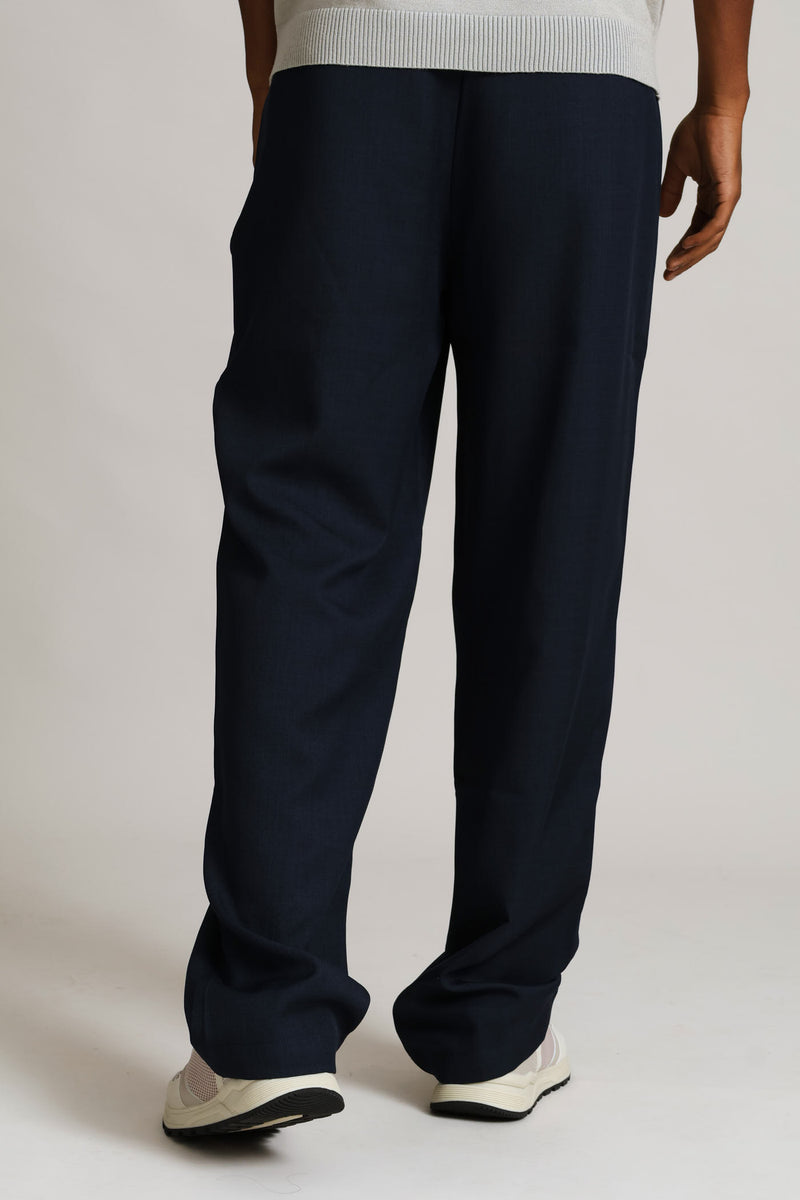 Relaxed Pleated Trouser - Navy