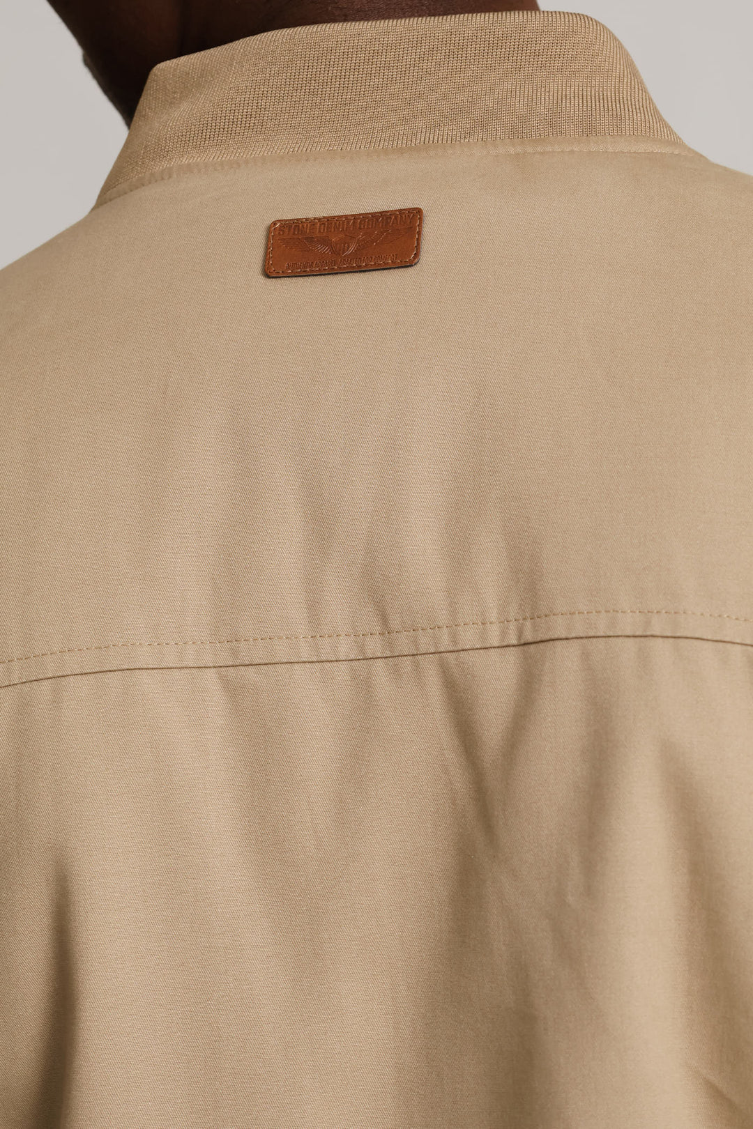 Cotton Bomber Zip Pocket - Taupe