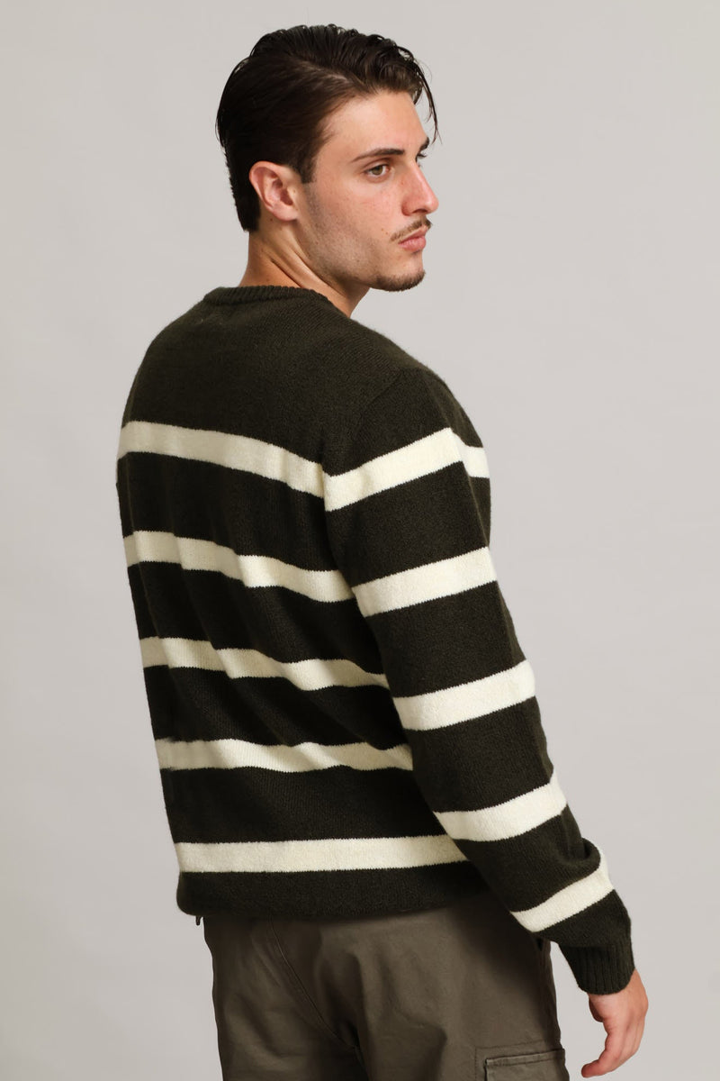 Stripe Crew Knitwear  - Fatigue