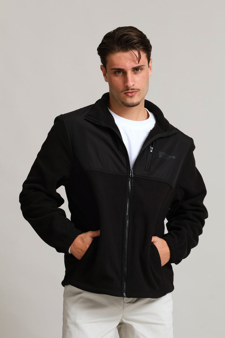Polar Fleece Nylon Zip Thru - Black