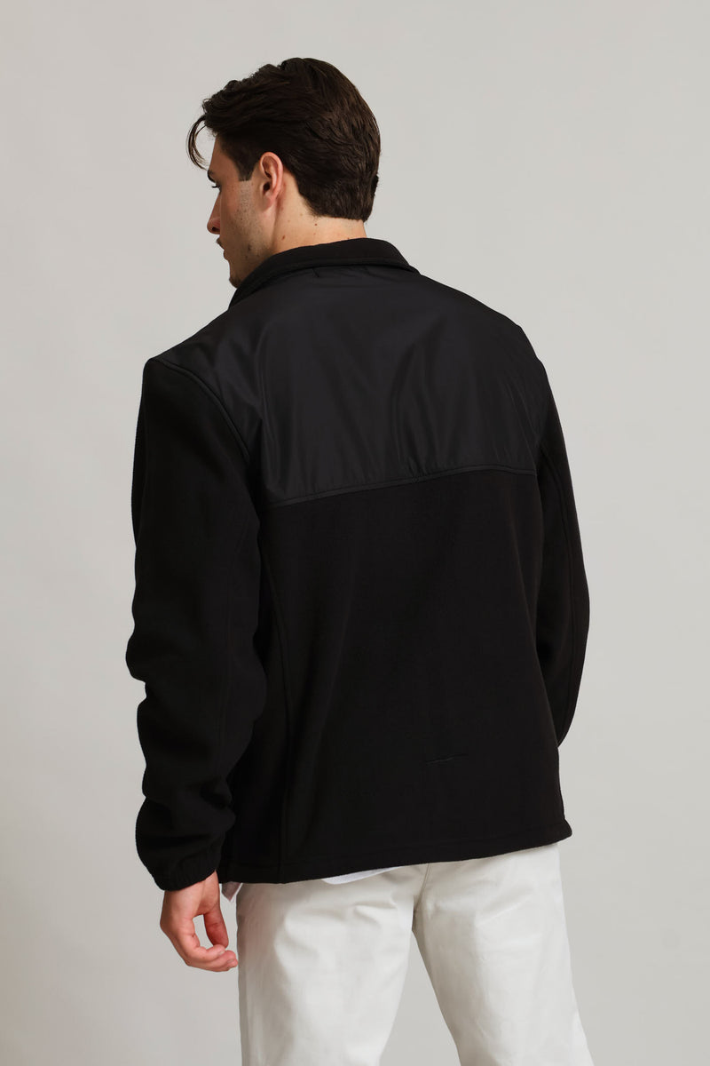 Polar Fleece Nylon Zip Thru - Black
