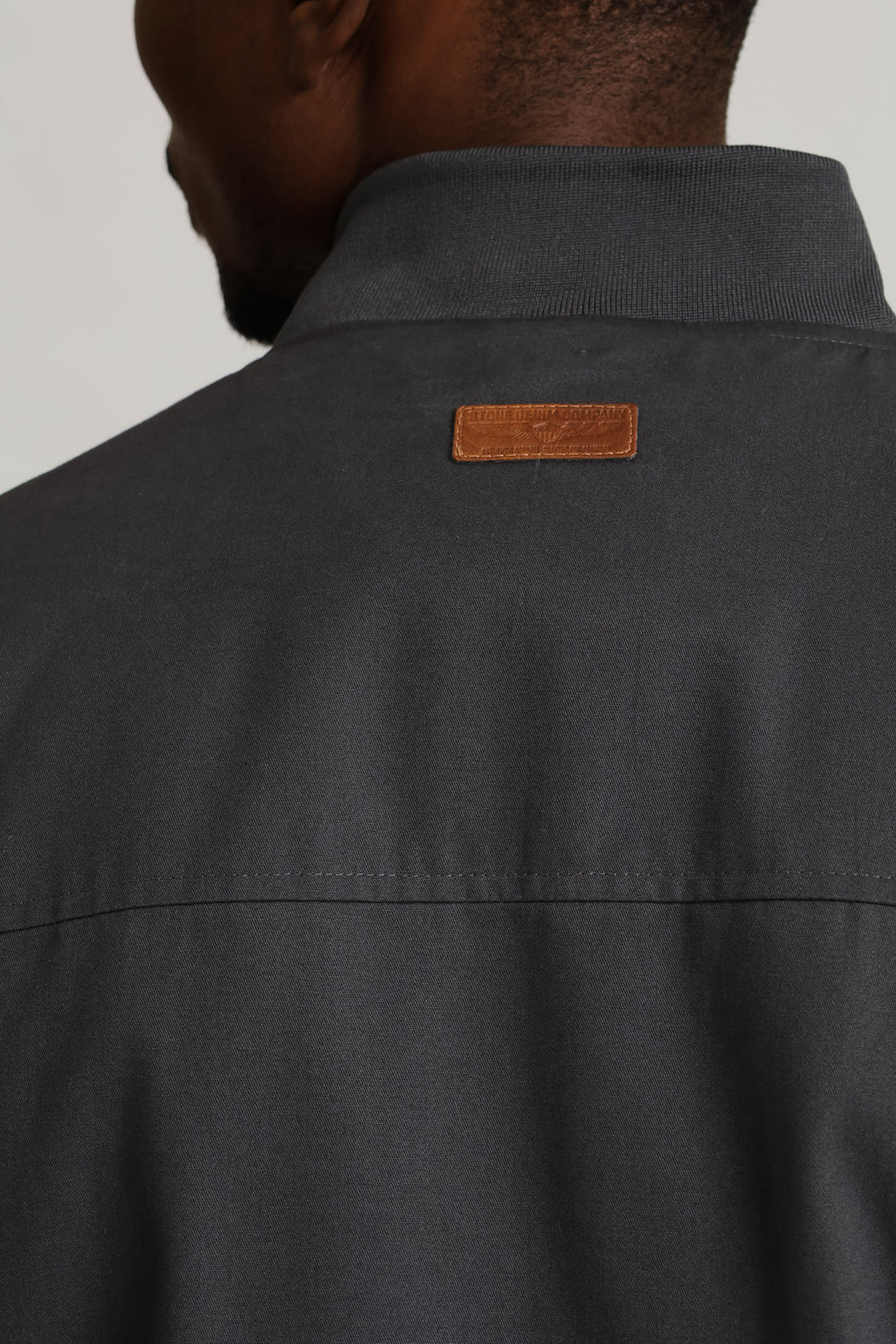 Cotton Bomber Zip Pocket - Charcoal
