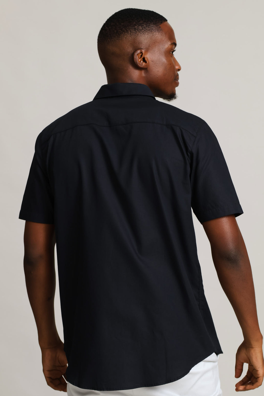 Slim Concealed Textured Shirt - Black