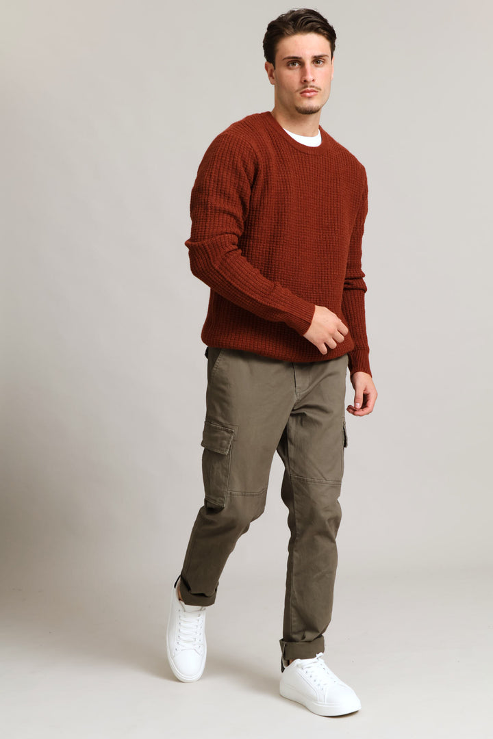 Textured Crew Knitwear - Ochre