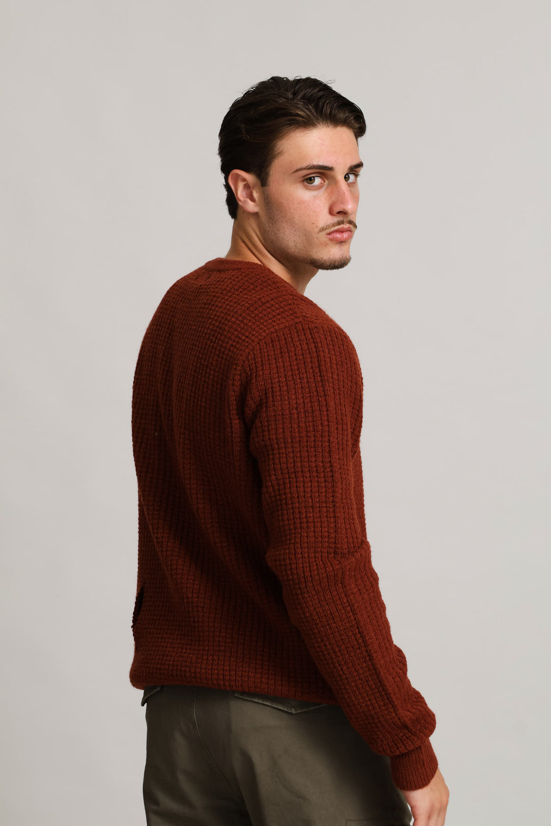 Textured Crew Knitwear - Ochre