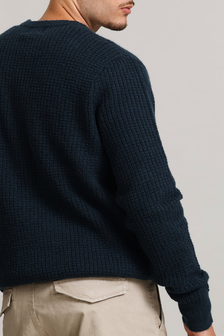 Textured Crew Knitwear - Petrol