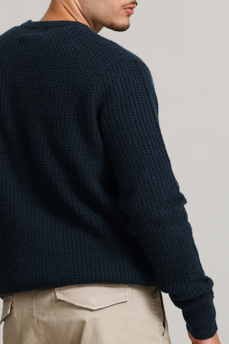 Textured Crew Knitwear - Petrol