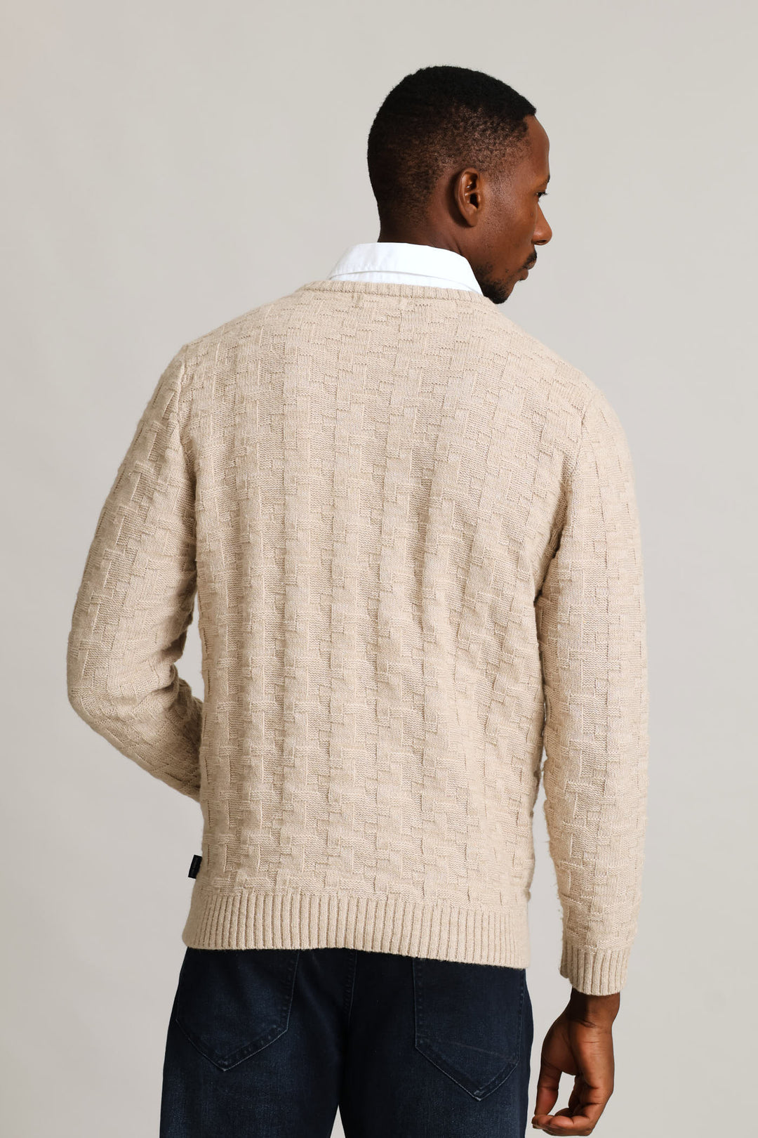 Tetris Crew Knitwear - Stone