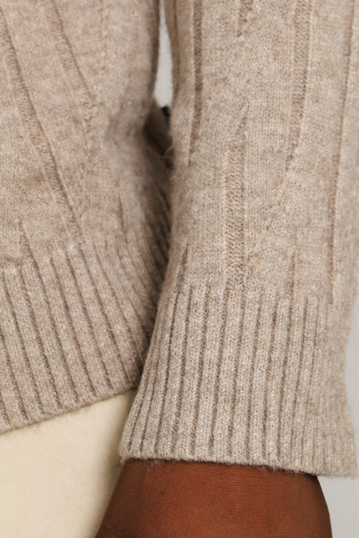 Stitch 1/4 Zip Knitwear - Taupe