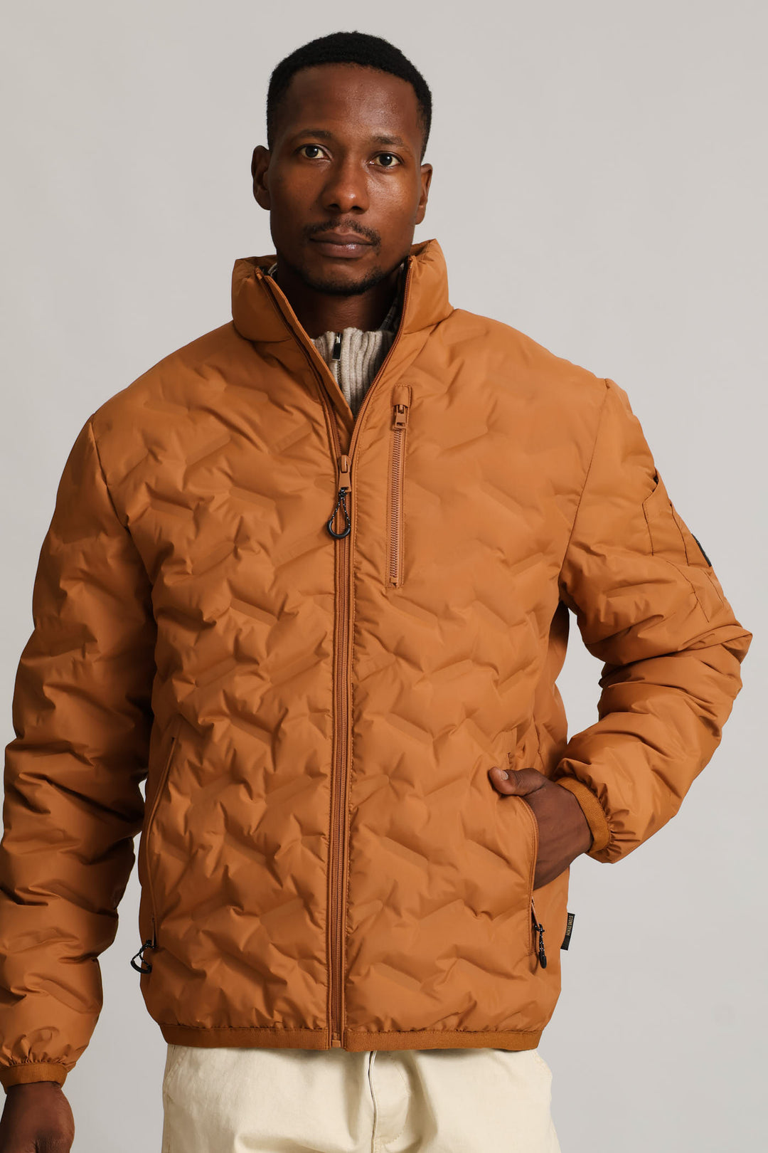 Golden Brown Heat Seal Puffer - Brown