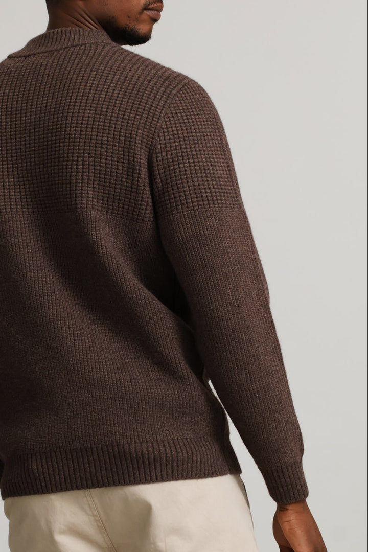 1/4 Zip Knitwear - Chocolate