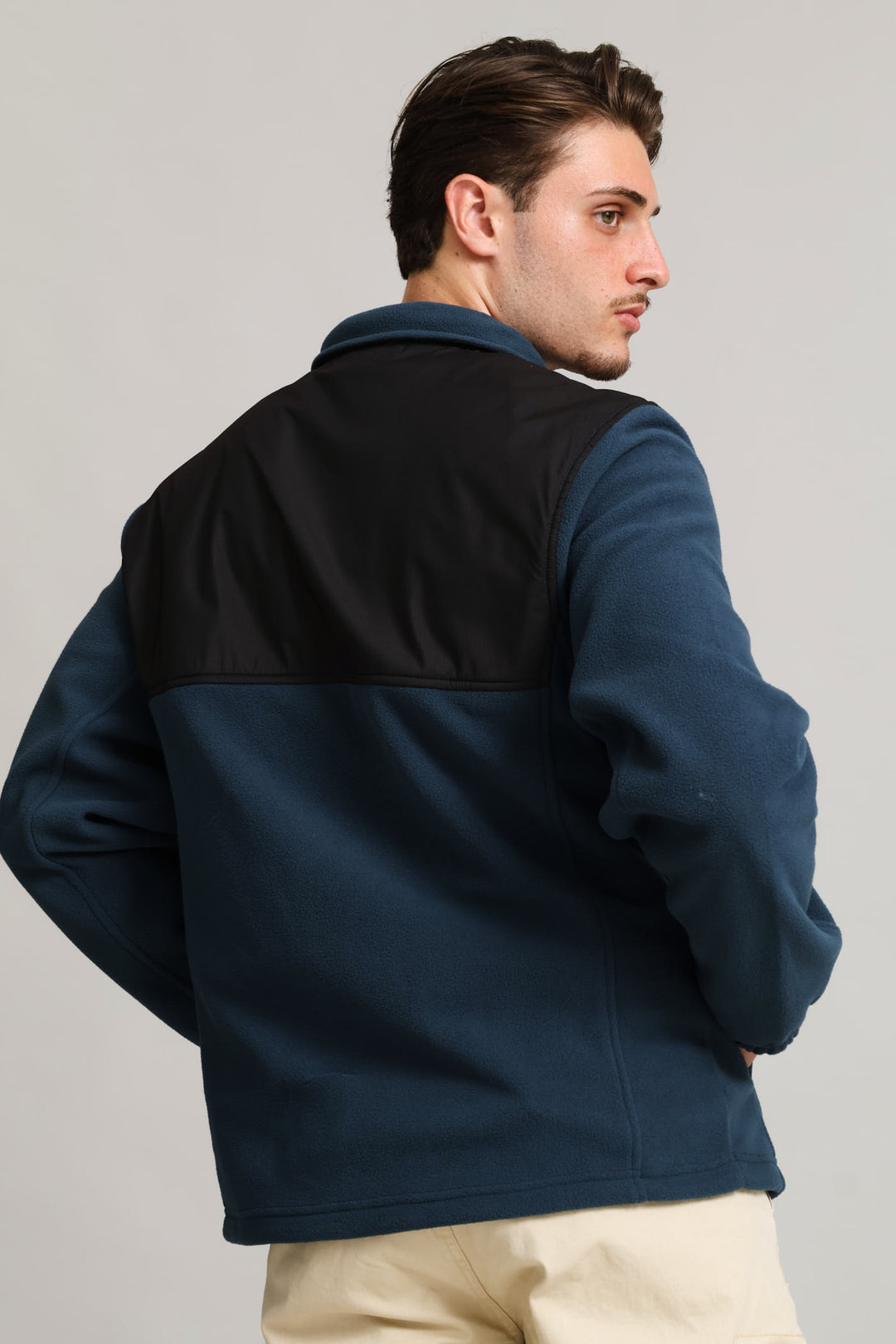Nylon Zip Through Polar Fleece Top - Petrol