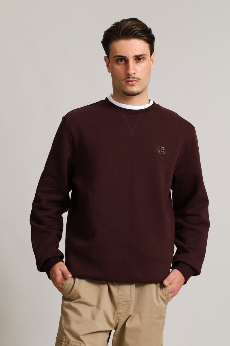 Sweat Crew Top - Burgundy
