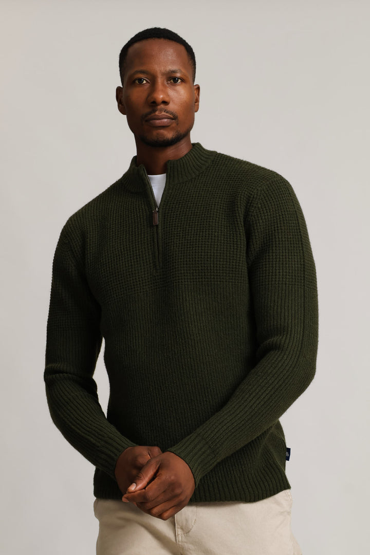 Quarter Zip Knitwear - Fatigue