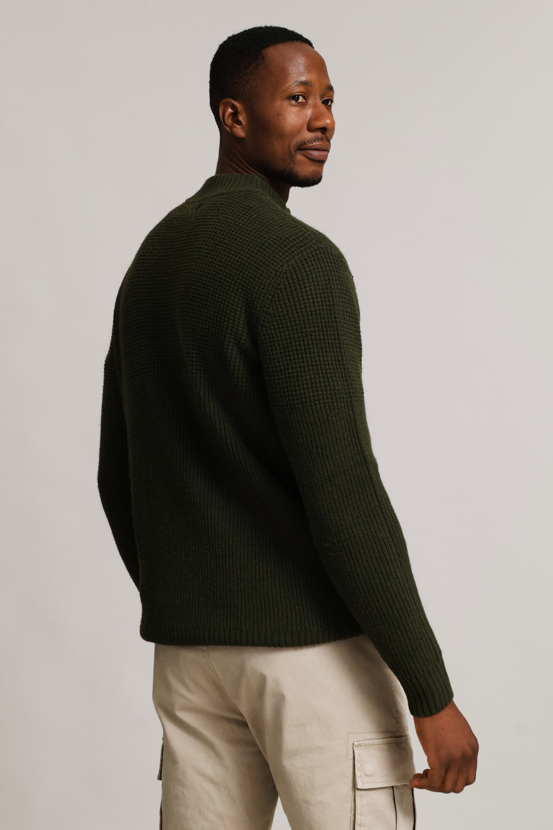 Quarter Zip Knitwear - Fatigue