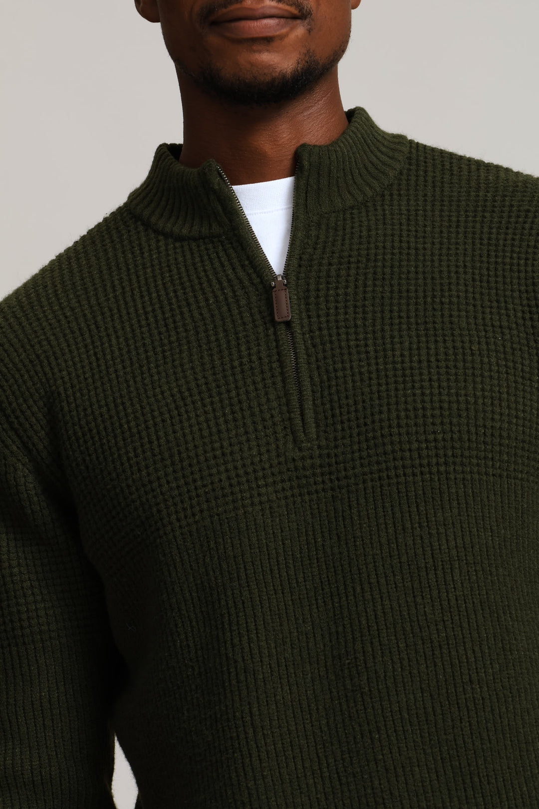 Quarter Zip Knitwear - Fatigue