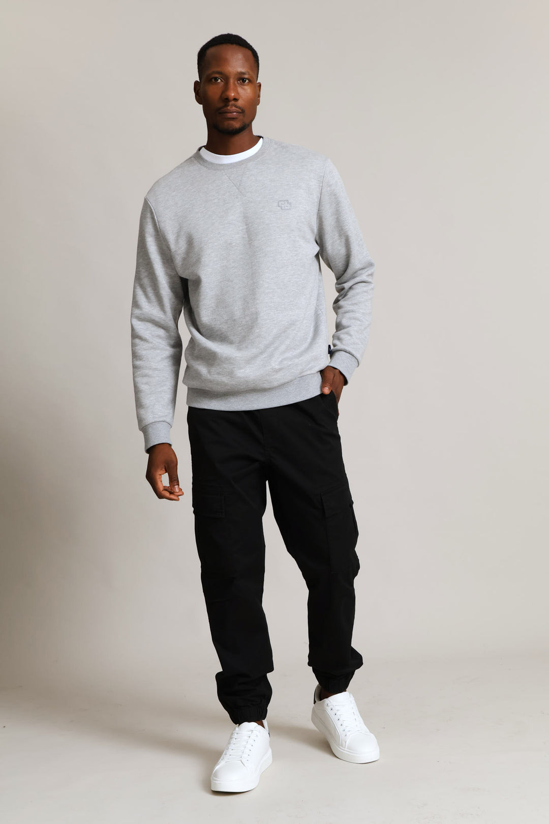 Sweat Crew Top - Grey Melange