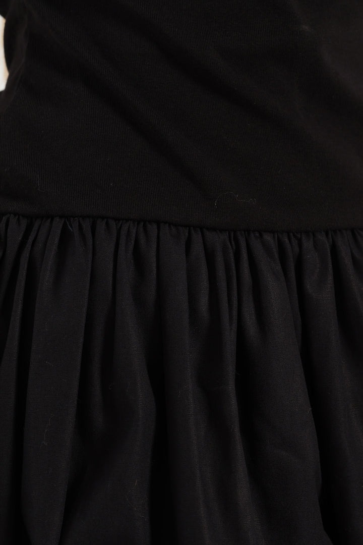 Strapless Bubble Hem Dress - Black