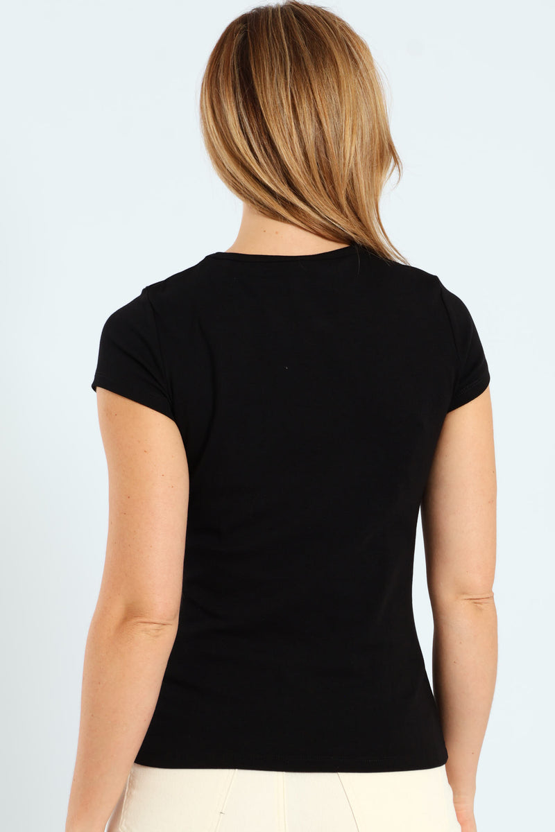 Krissy Boxy Tee - Black