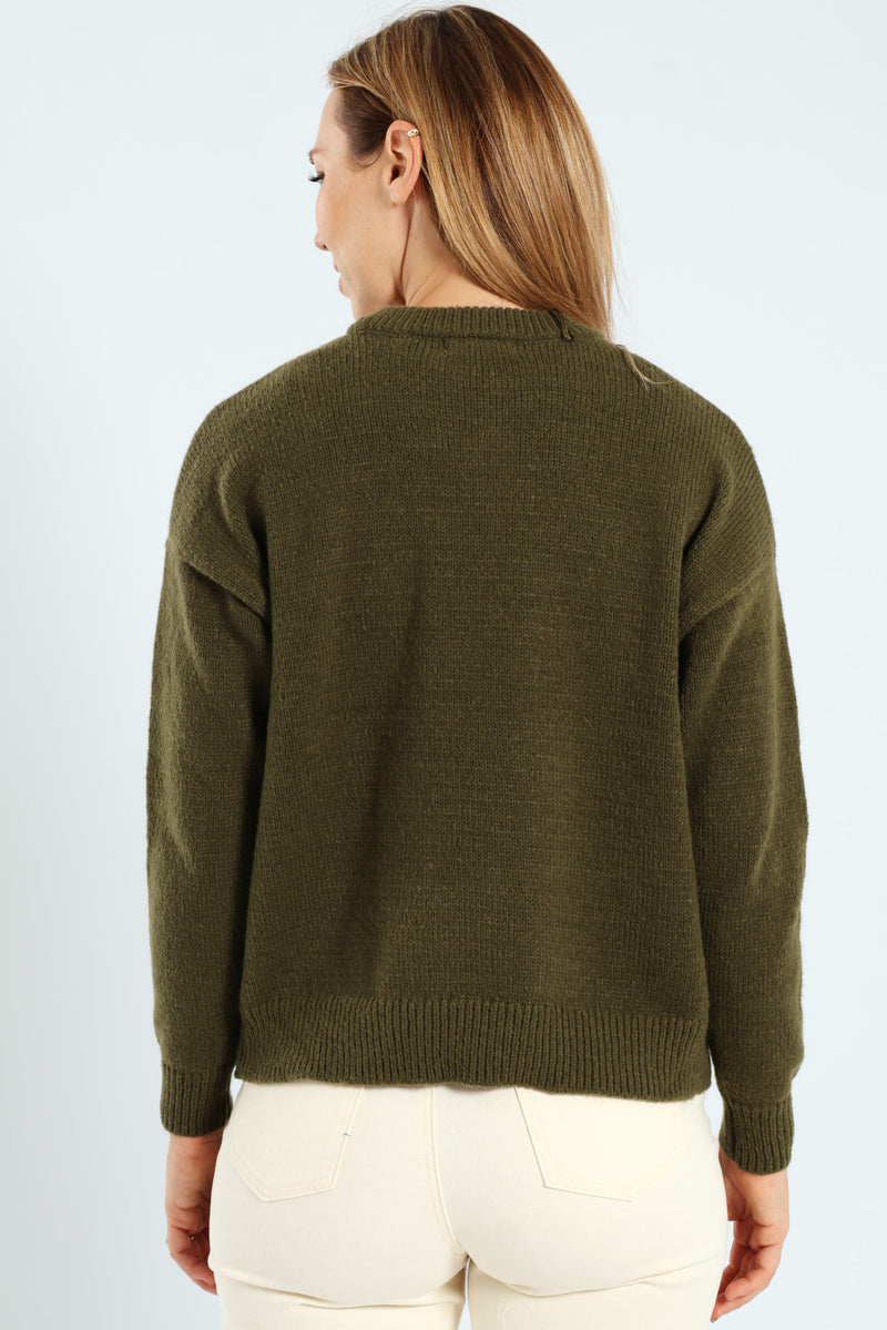 Magnifique Embroidered Pullover - Fatigue