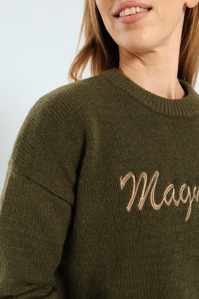 Magnifique Embroidered Pullover - Fatigue