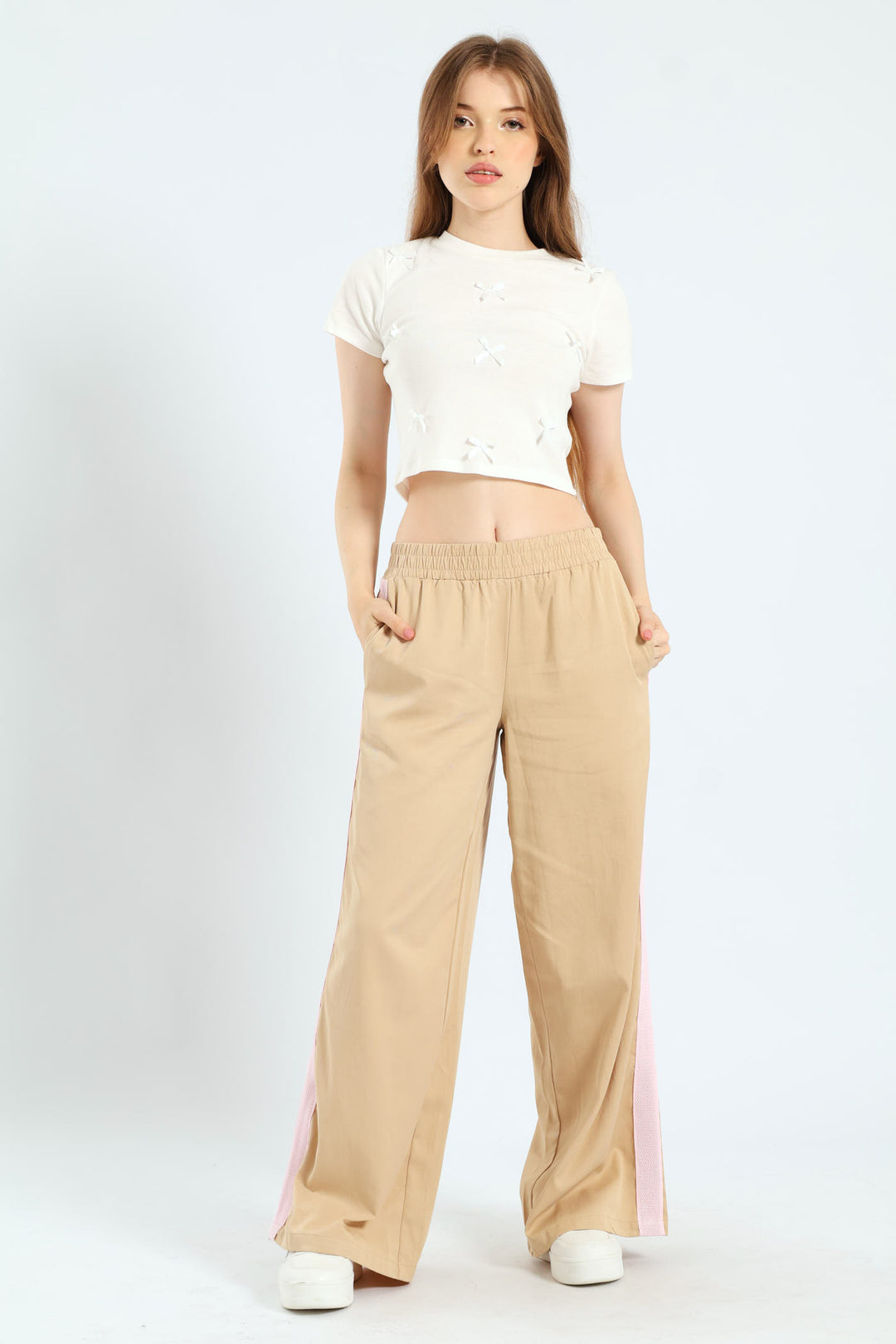 Bow Detail Knit Top - White