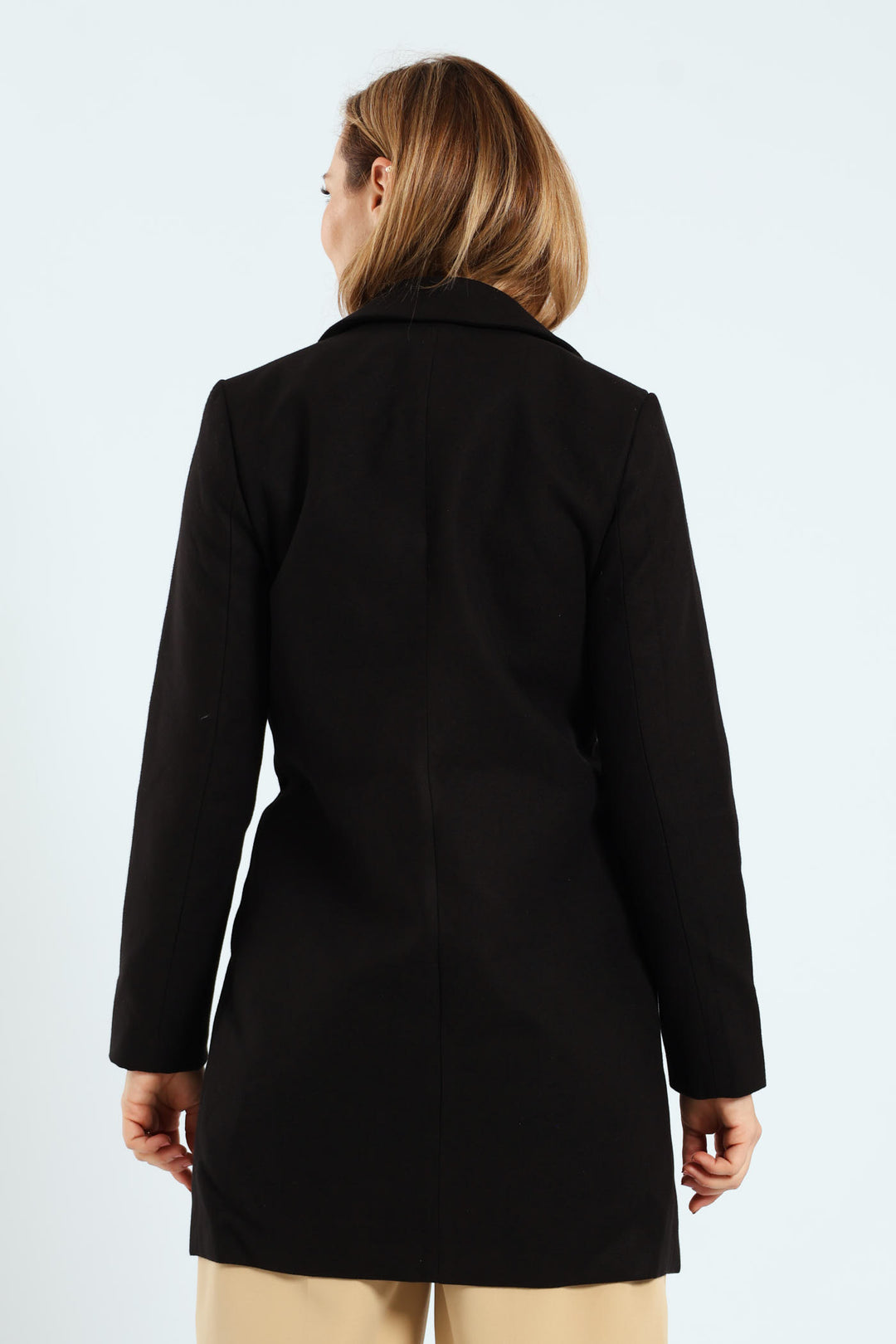 Charlotte Metal Trim Collar Coat - Black