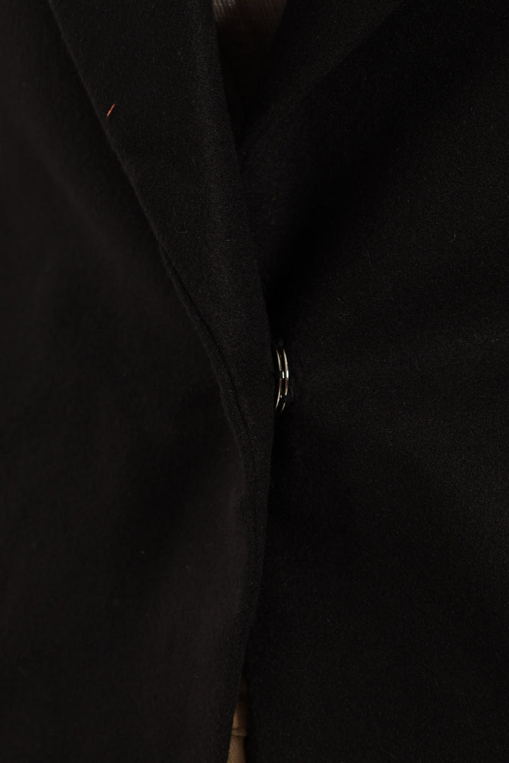 Charlotte Metal Trim Collar Coat - Black