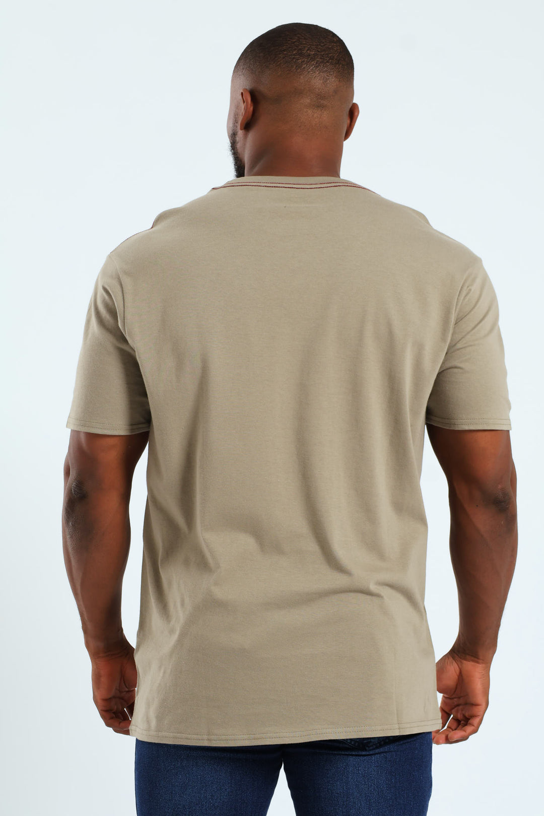 AG Seal Red Stitch Tee - Taupe