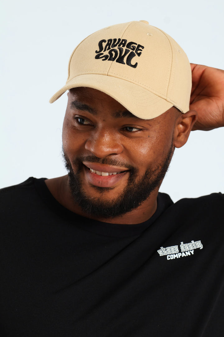 Washed Embroidery Cap - Mustard