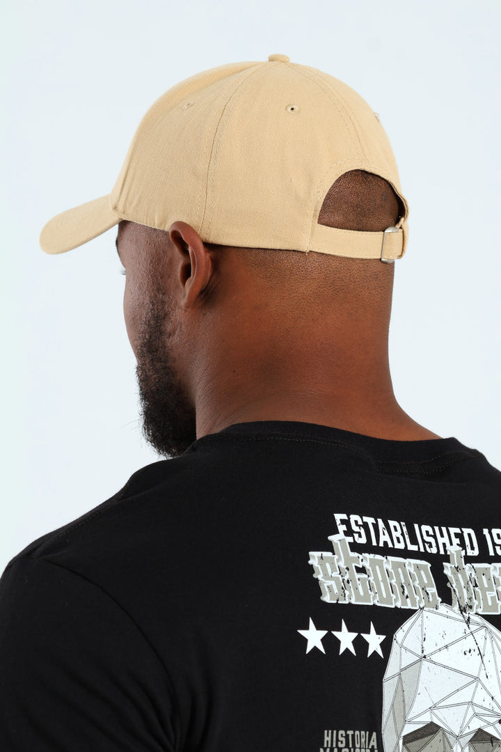 Washed Embroidery Cap - Mustard