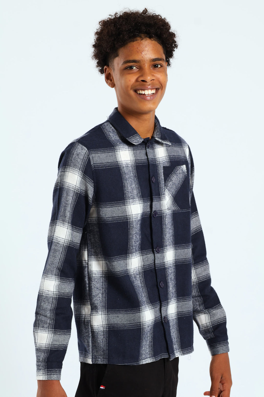 Boys Flannel Shirt - Navy