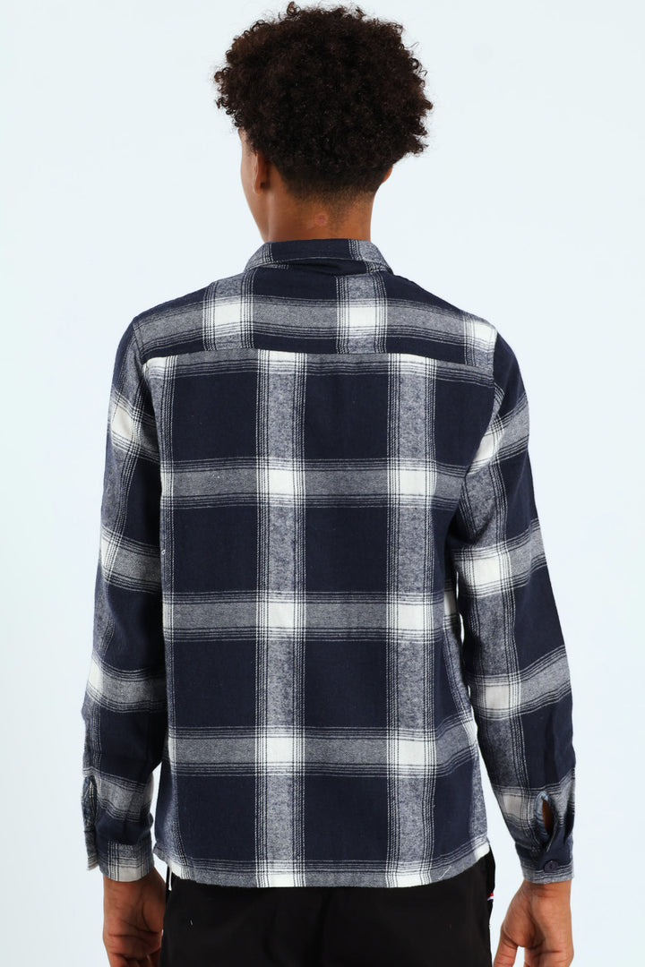 Boys Flannel Shirt - Navy