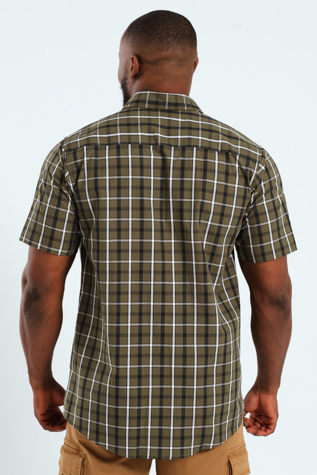Short Sleeve Check Shirt - Fatigue/Navy