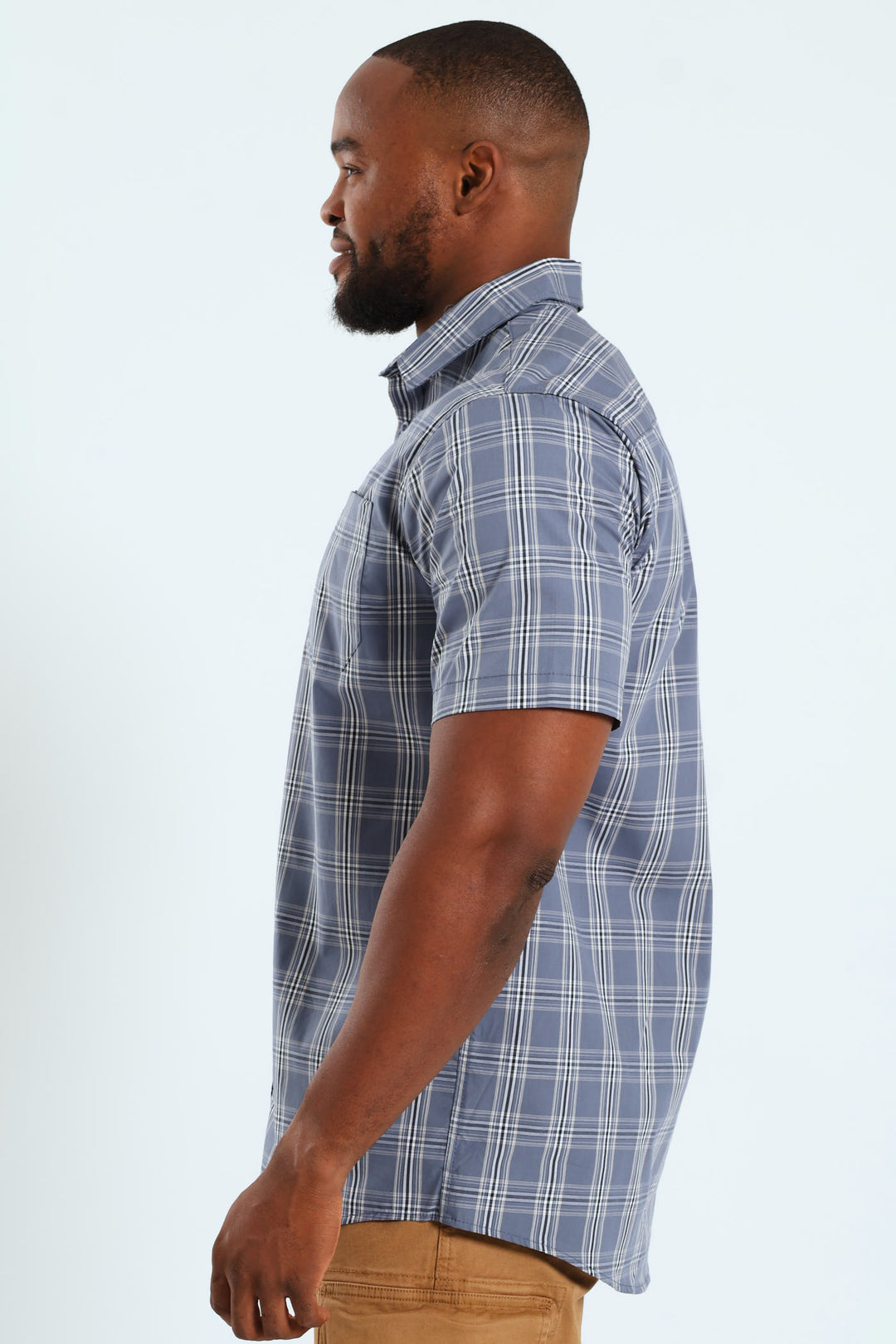 Short Sleeve Check Shirt - Grey/Navy
