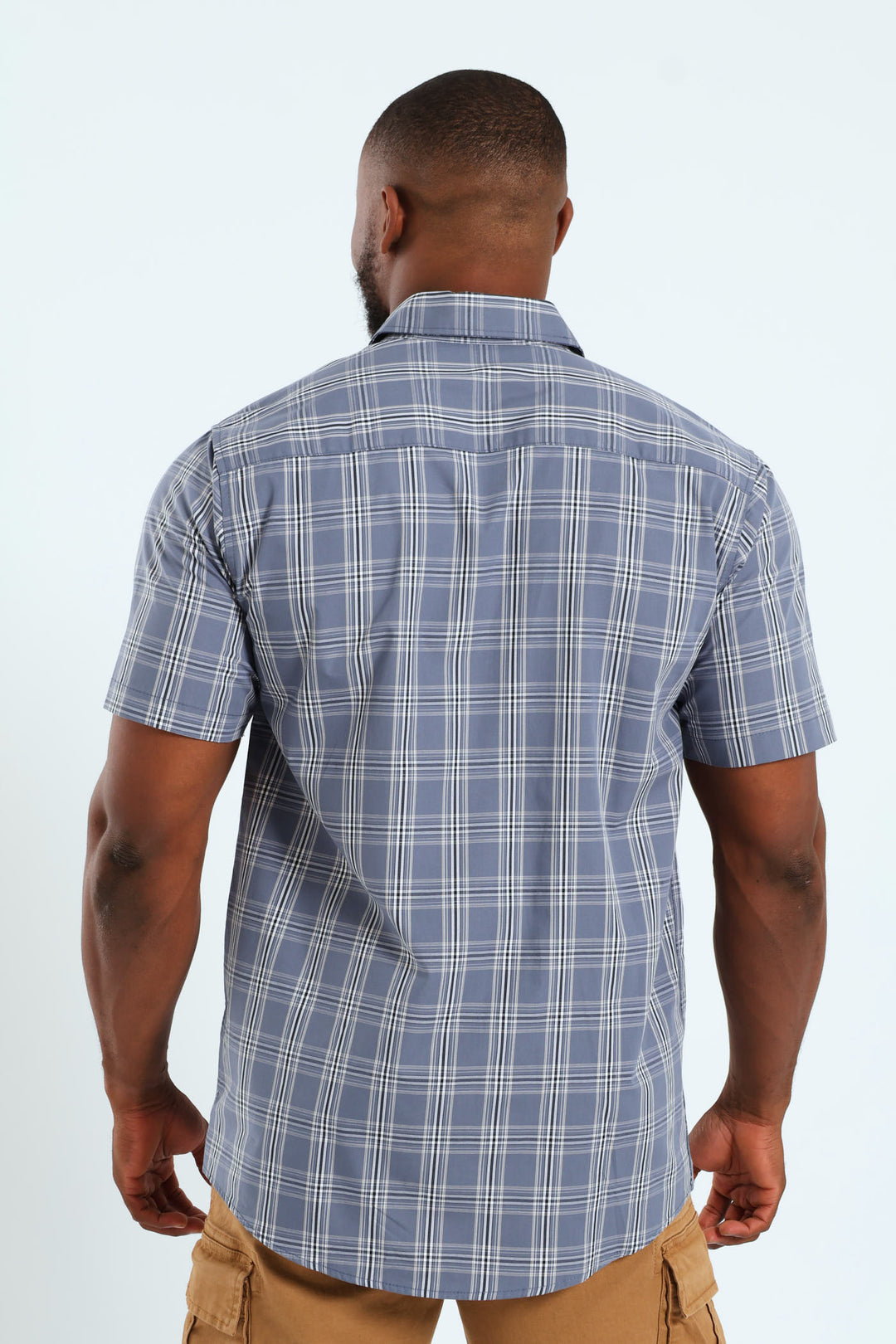 Short Sleeve Check Shirt - Grey/Navy
