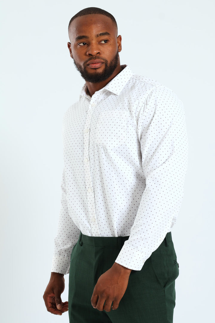 Cluster Spot Textured Shirt - White/Red