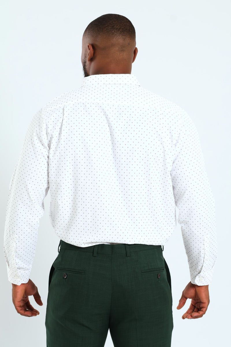 Cluster Spot Textured Shirt - White/Red