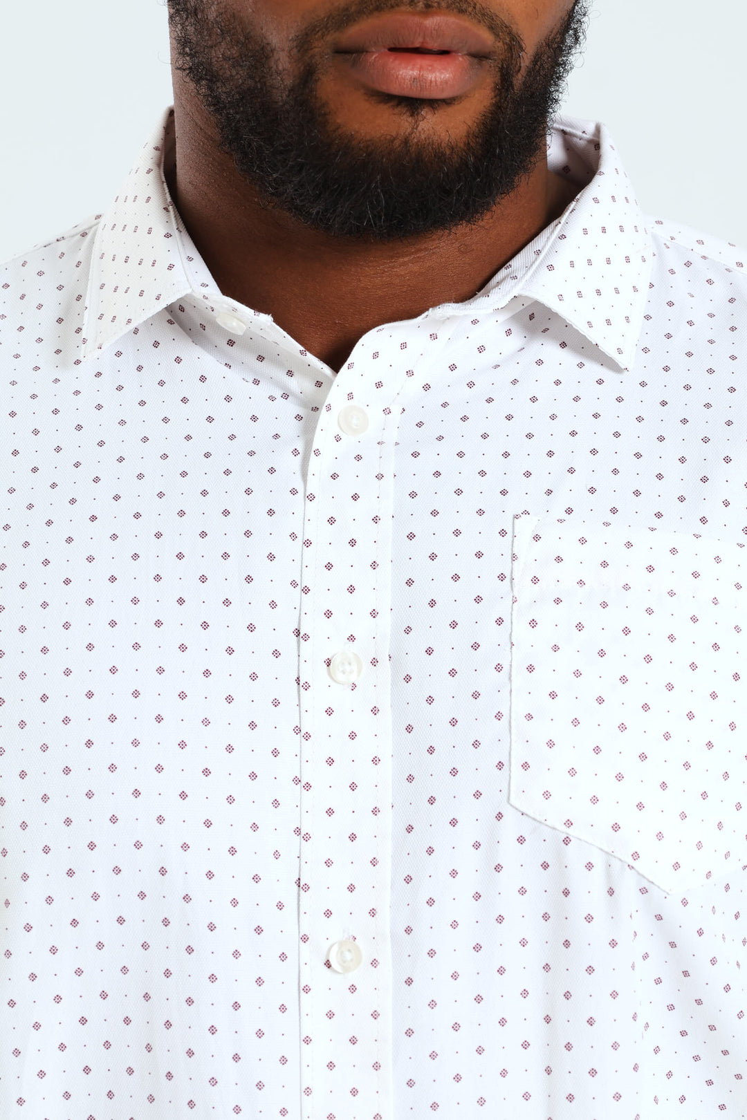 Cluster Spot Textured Shirt - White/Red