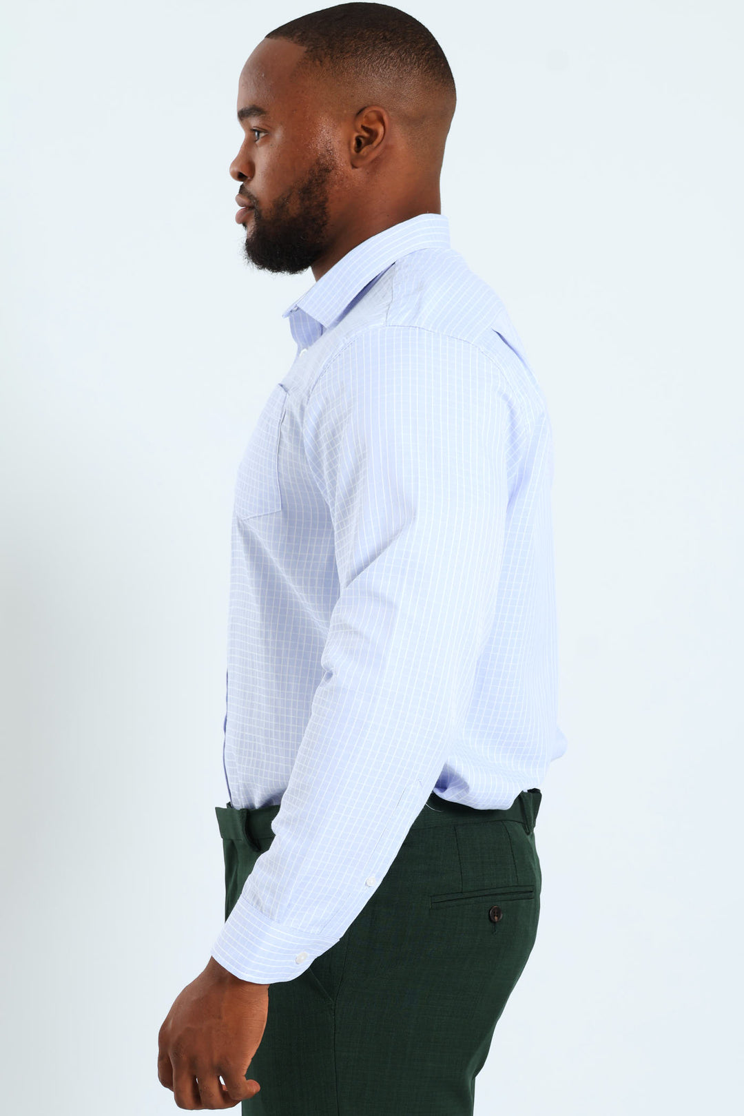 Window Pane Check Shirt - Light Blue