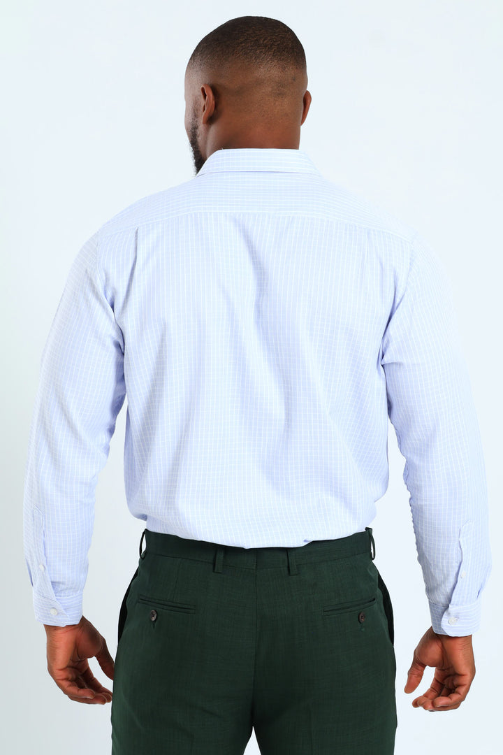 Window Pane Check Shirt - Light Blue