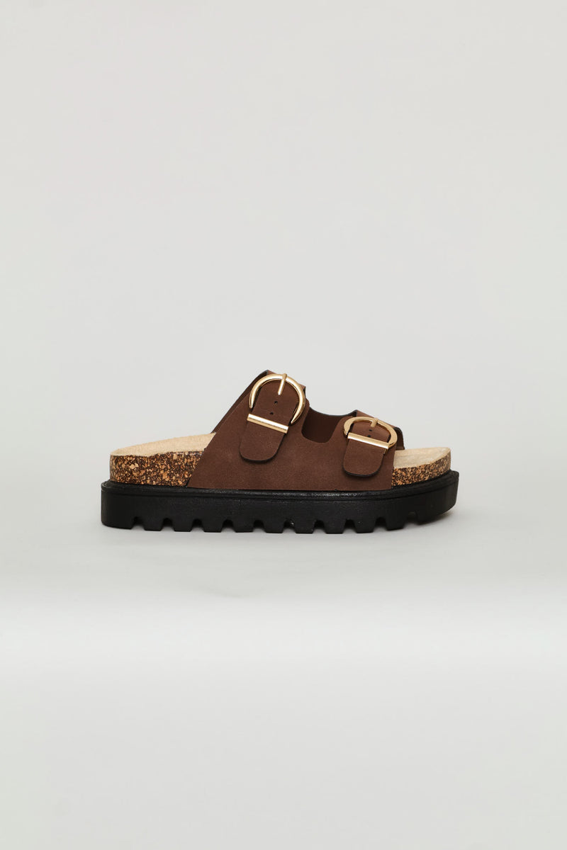 Girls Chunky Health Sandal - Brown