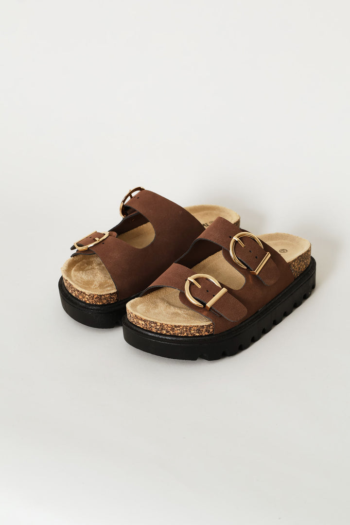 Girls Chunky Health Sandal - Brown