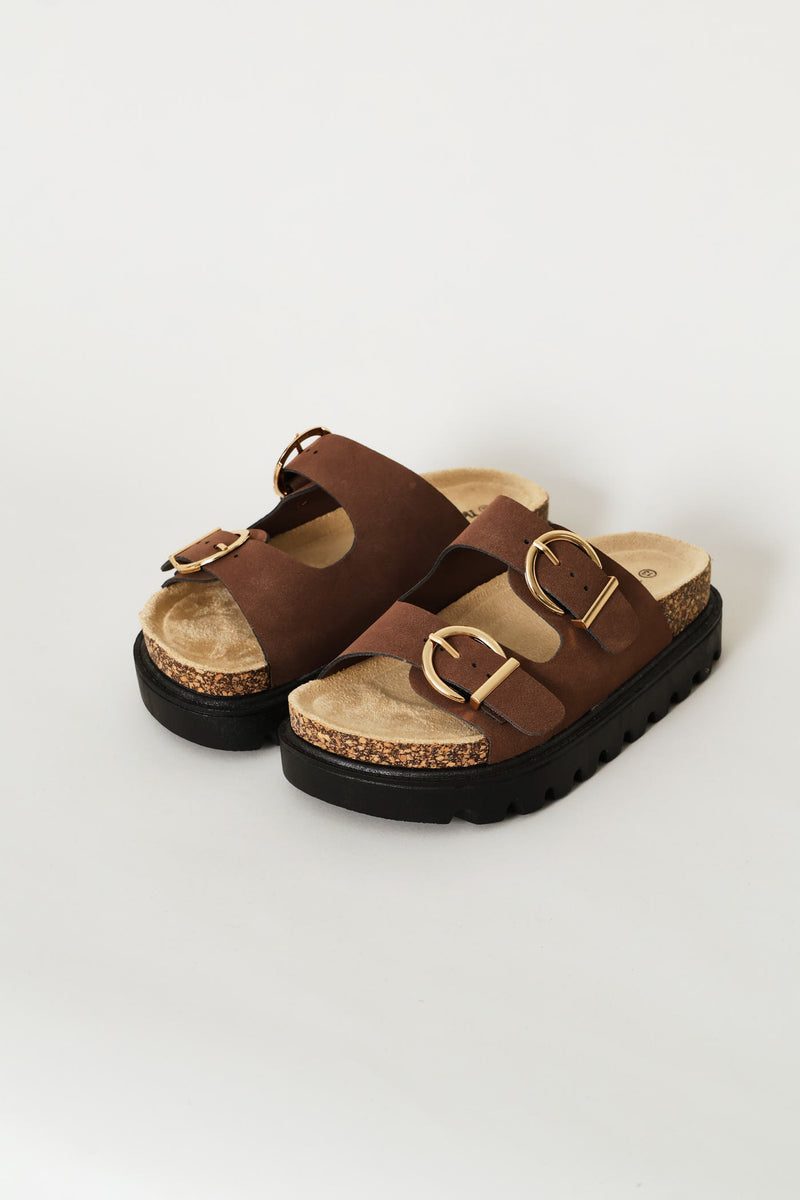 Girls Chunky Health Sandal - Brown