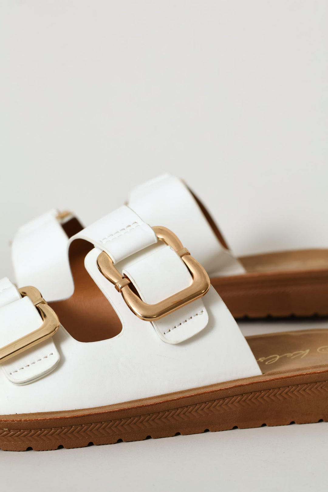 Double Buckle Sandal - White