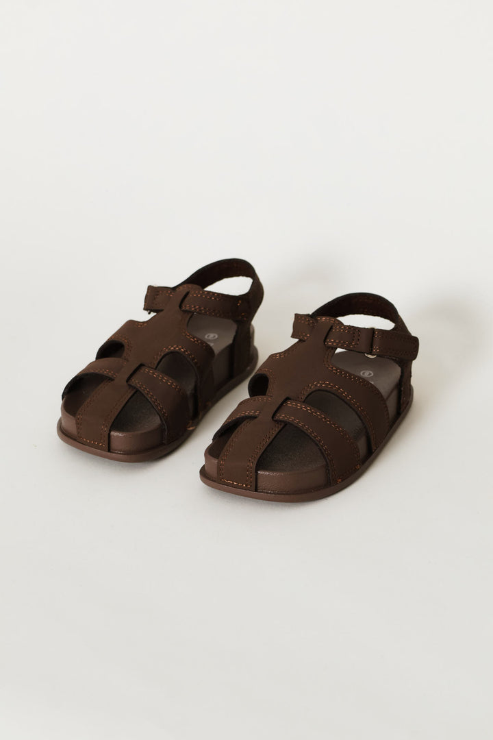 Pre-Boys Closed Toe Comfort Sandal - Brown