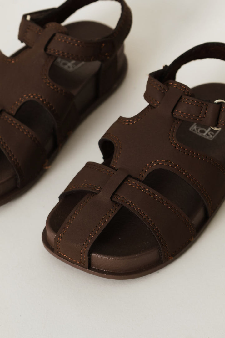 Pre-Boys Closed Toe Comfort Sandal - Brown