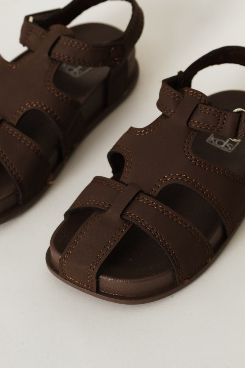 Pre-Boys Closed Toe Comfort Sandal - Brown