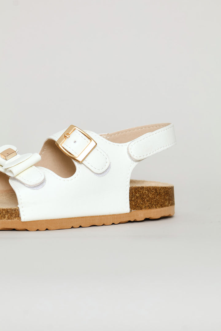 Pre-Girls Bow Health Sandal - White