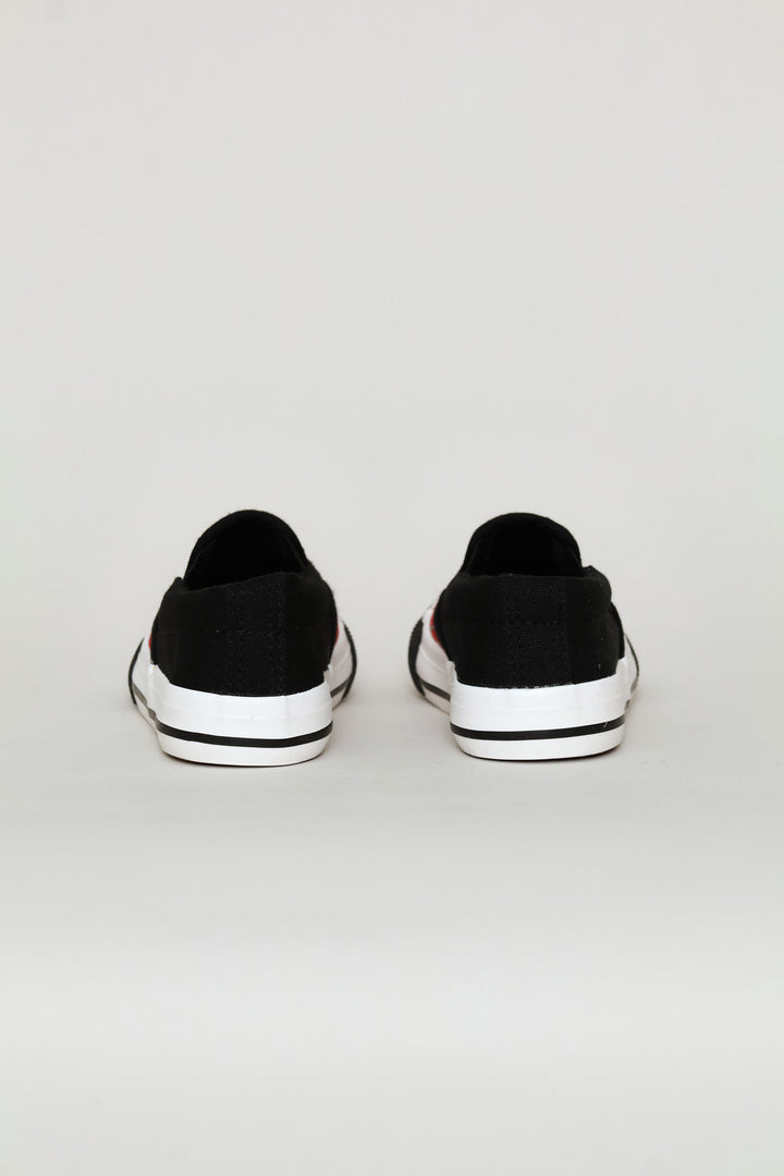 Pre-Boys Web Slip On Sneaker - Black/Red